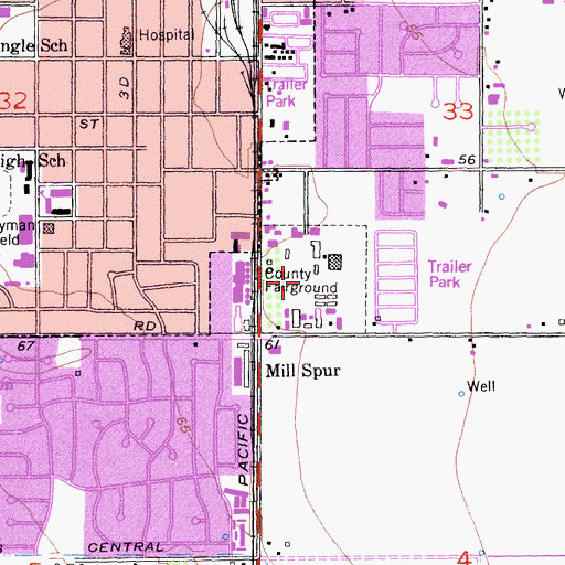 Topographic Map of Yolo County Fairgrounds, CA
