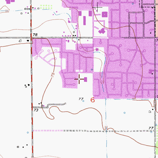 Topographic Map of Zamora Elementary School, CA
