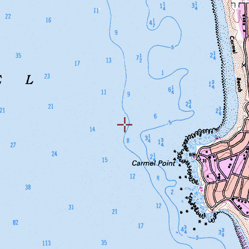 Topographic Map of Carmel Bay Ecological Reserve, CA