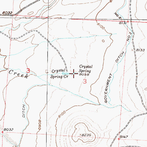 Topographic Map of Crystal Spring, CO