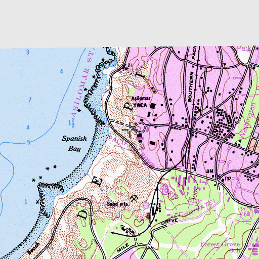 Topographic Map of Asilomar Conference Center, CA