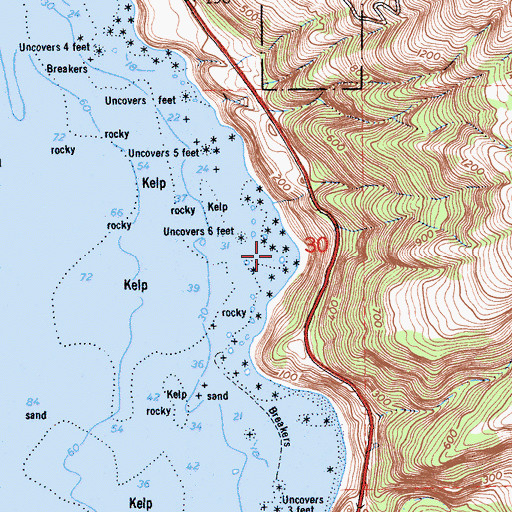 Topographic Map of Jade Cove, CA