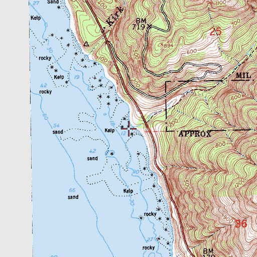 Topographic Map of Mill Creek Picnic Area, CA