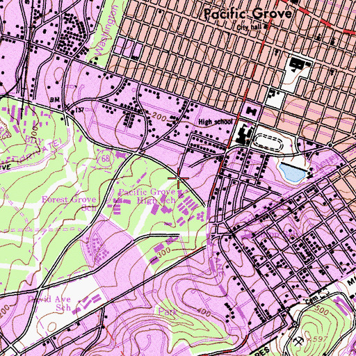 Topographic Map of Nine Points Park, CA