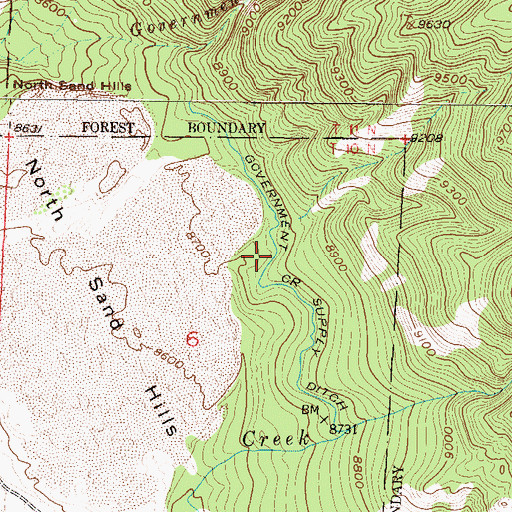 Topographic Map of Government Creek Supply Ditch, CO