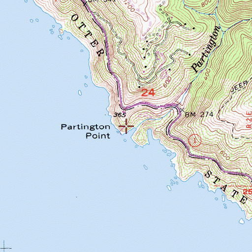 Topographic Map of Partington Canyon, CA