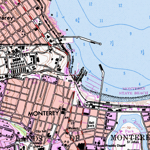Topographic Map of Fishermans Wharf, CA