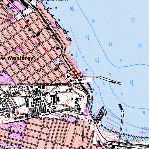 Topographic Map of San Carlos Beach, CA