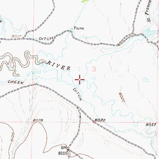Topographic Map of Saint Francis Creek, CO