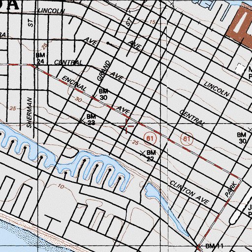 Topographic Map of Chestnut Street Station (historical), CA