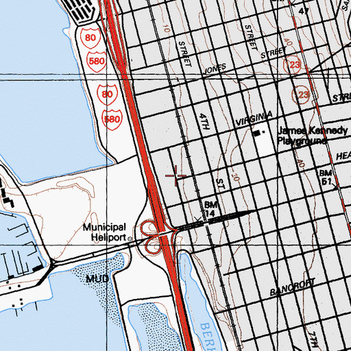 Topographic Map of Delaware Street Station (historical), CA