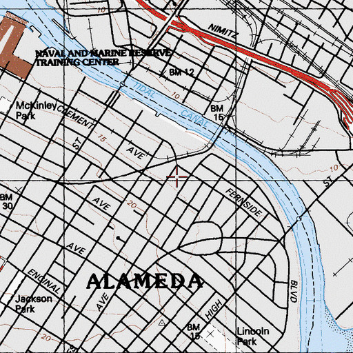 Topographic Map of Fernside Station (historical), CA