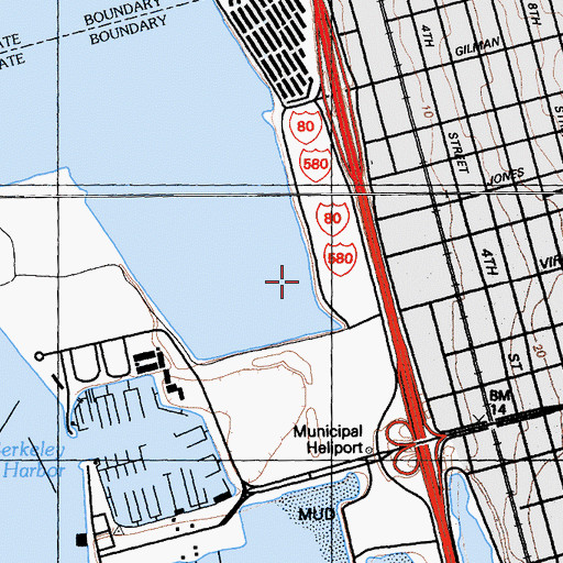 Topographic Map of Jacobs Landing, CA