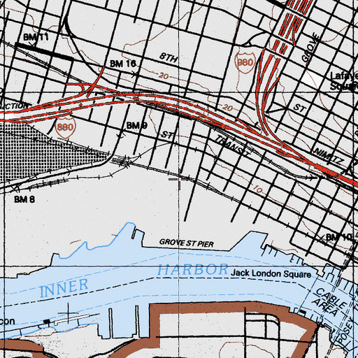Topographic Map of Market Street Station (historical), CA