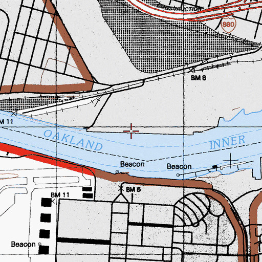 Topographic Map of Middle Harbor Terminal, CA