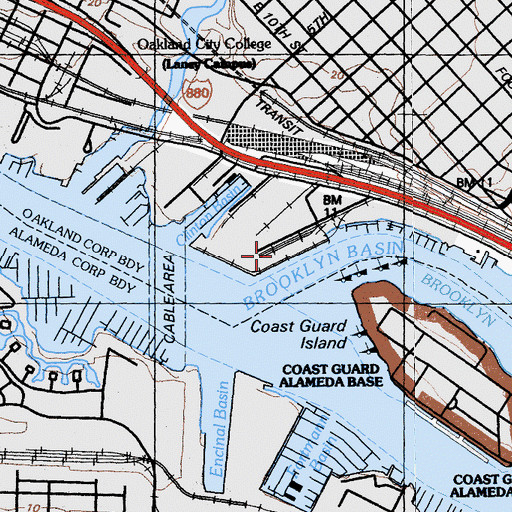 Topographic Map of Ninth Avenue Terminal, CA