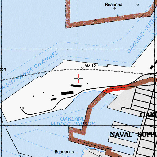 Topographic Map of Oakland Mole, CA
