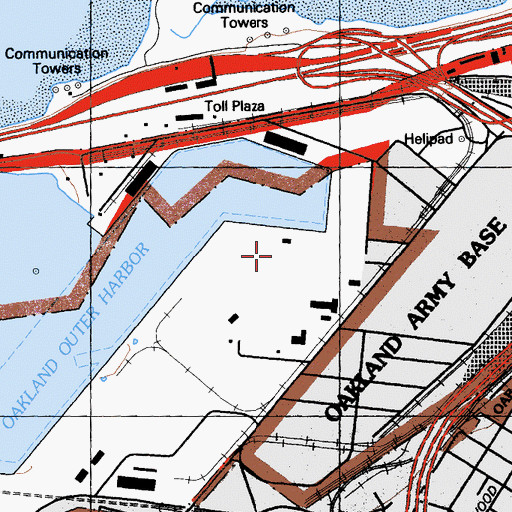 Topographic Map of Outer Harbor Terminal, CA