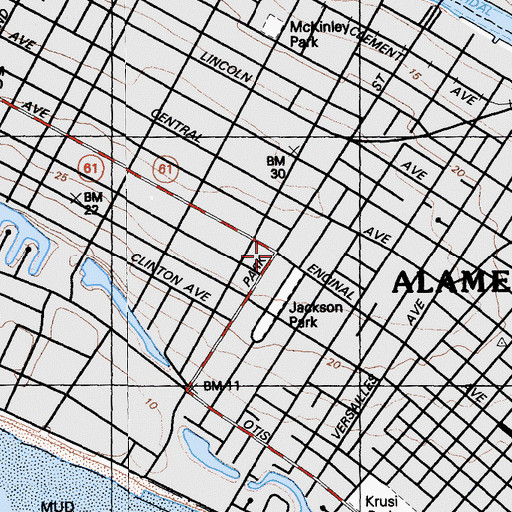 Topographic Map of Park Street Station (historical), CA