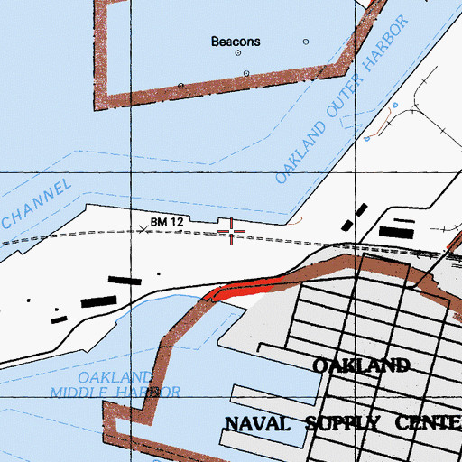 Topographic Map of Parr Terminal, CA