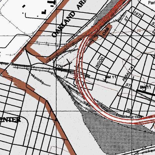 Topographic Map of Pine Street Station (historical), CA