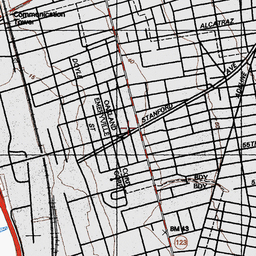 Topographic Map of San Pablo Avenue Station (historical), CA