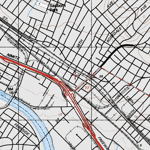 Topographic Map of Sather Station (historical), CA