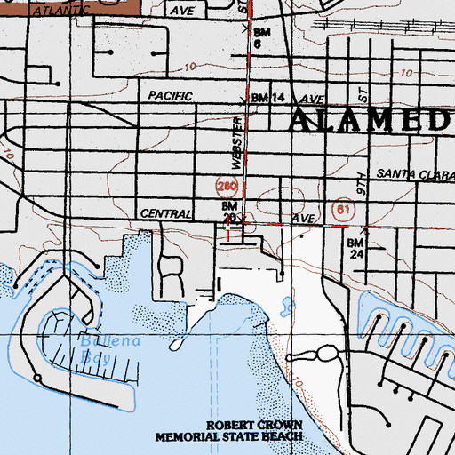 Topographic Map of Seventh Street Station (historical), CA