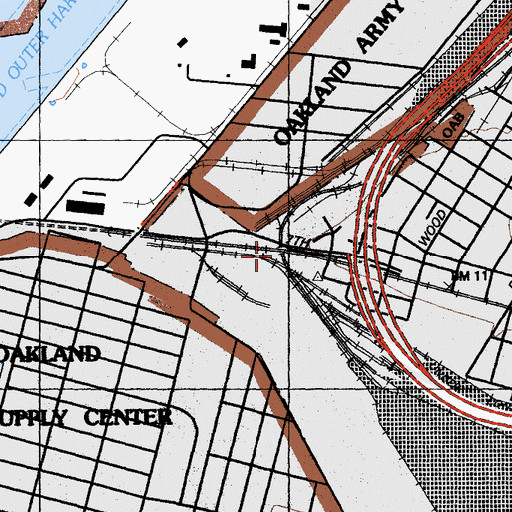 Topographic Map of Seventh Street Station (historical), CA