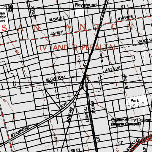 Topographic Map of South Berkeley, CA