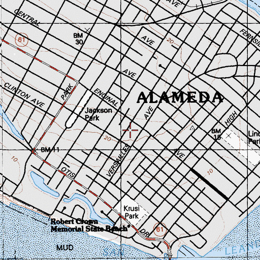 Topographic Map of Versailles Station (historical), CA