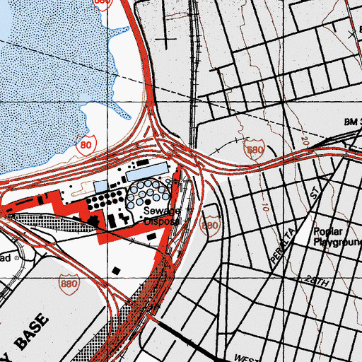 Topographic Map of Watts Station (historical), CA