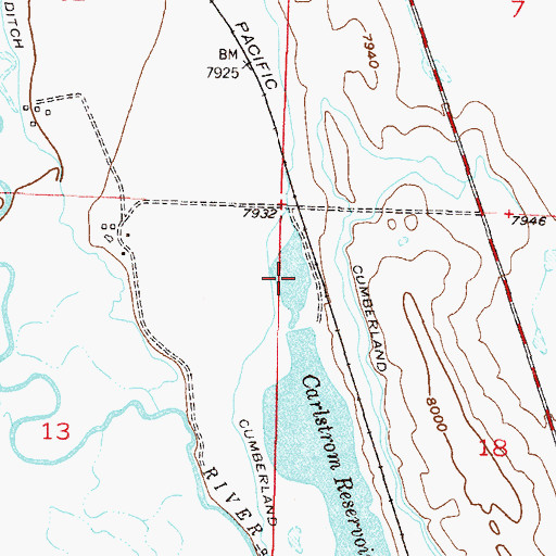 Topographic Map of Carlstrom Reservoir, CO