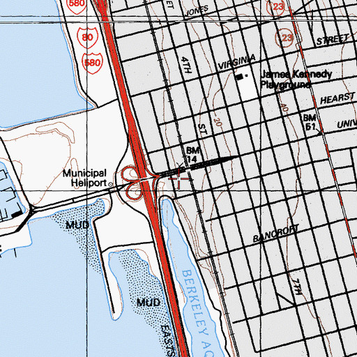 Topographic Map of West Berkeley Station, CA