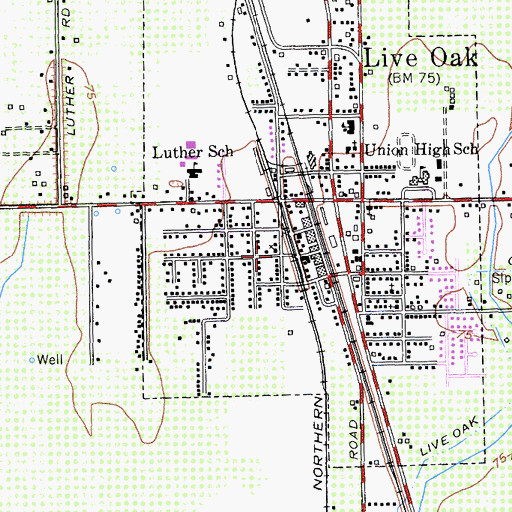 Topographic Map of Church of the Nazarene, CA