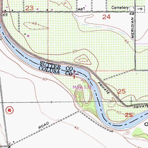 Topographic Map of Dunns Ferry (historical), CA