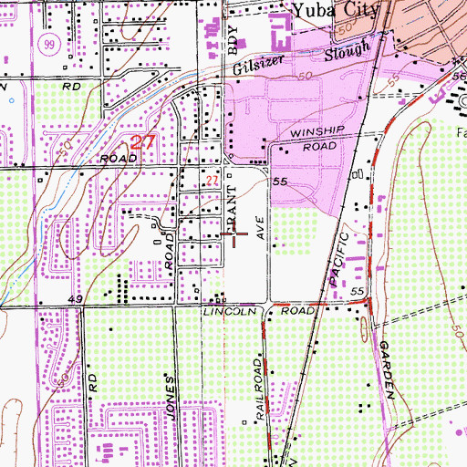Topographic Map of Hillcrest Park, CA