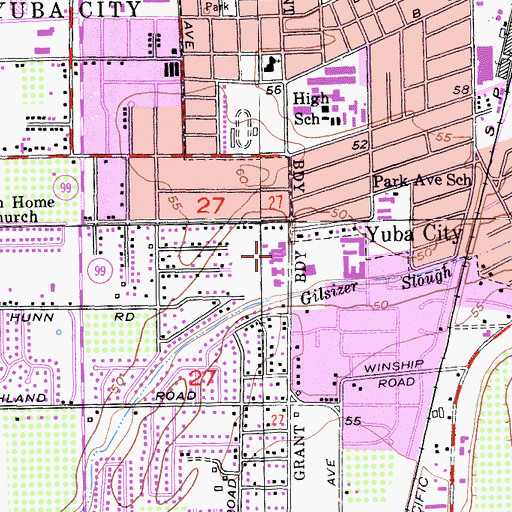 Topographic Map of Holy Angel School, CA