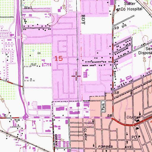 Topographic Map of King Avenue Elementary School, CA