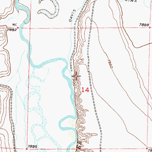Topographic Map of Davis Ditch, CO