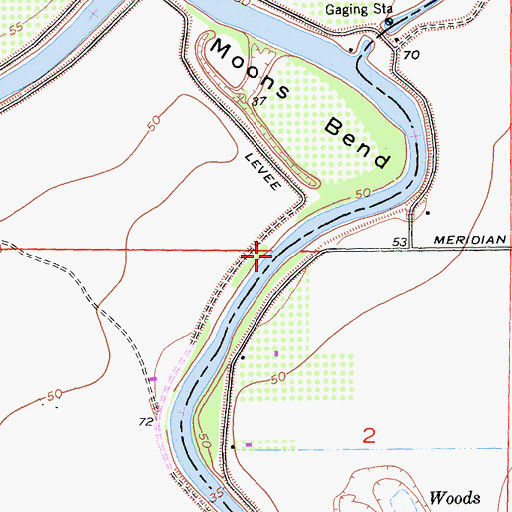 Topographic Map of Moons Ferry (historical), CA