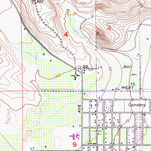 Topographic Map of Mount Vernon, CA