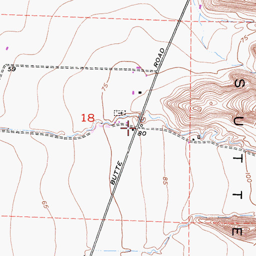 Topographic Map of Noyesburg School (historical), CA