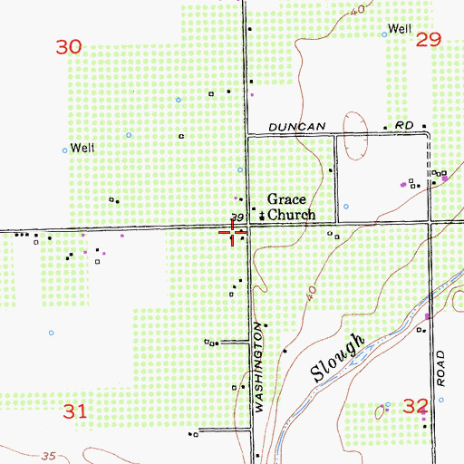 Topographic Map of O'Bannon School (historical), CA