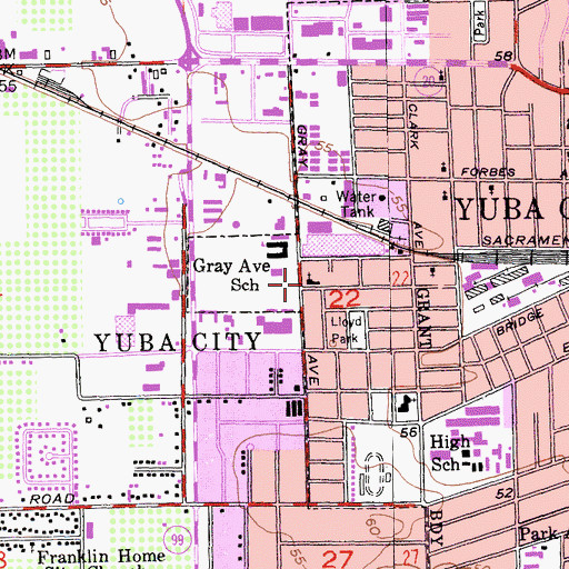 Topographic Map of Reorganized Church of Jesus Christ of Latter Day Saints, CA