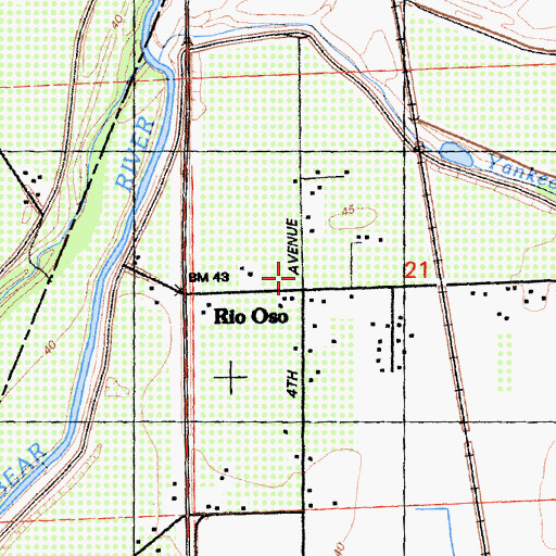 Topographic Map of Rio Oso Post Office, CA