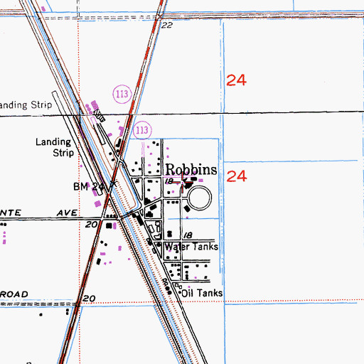 Topographic Map of Robbins Elementary School, CA