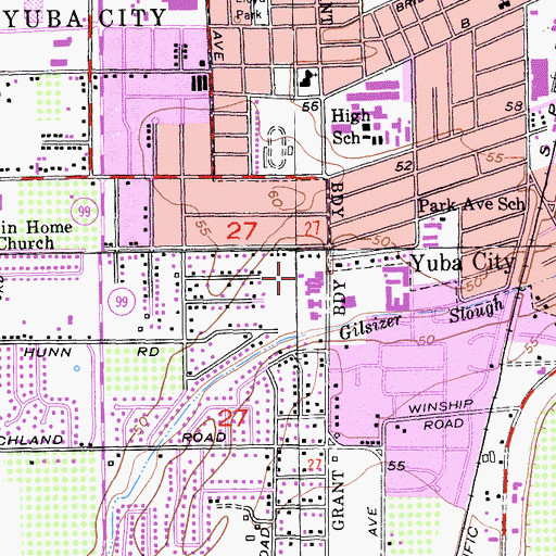 Topographic Map of Saint Isidore Catholic Church, CA