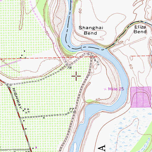 Topographic Map of Shanghai Bend Park, CA