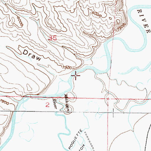 Topographic Map of Poquette Ditch, CO